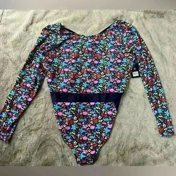 Body Glove Indigo Vivid Field Long Arm One Piece Wave Paddle Swimsuit size 3X - Picture 2 of 14